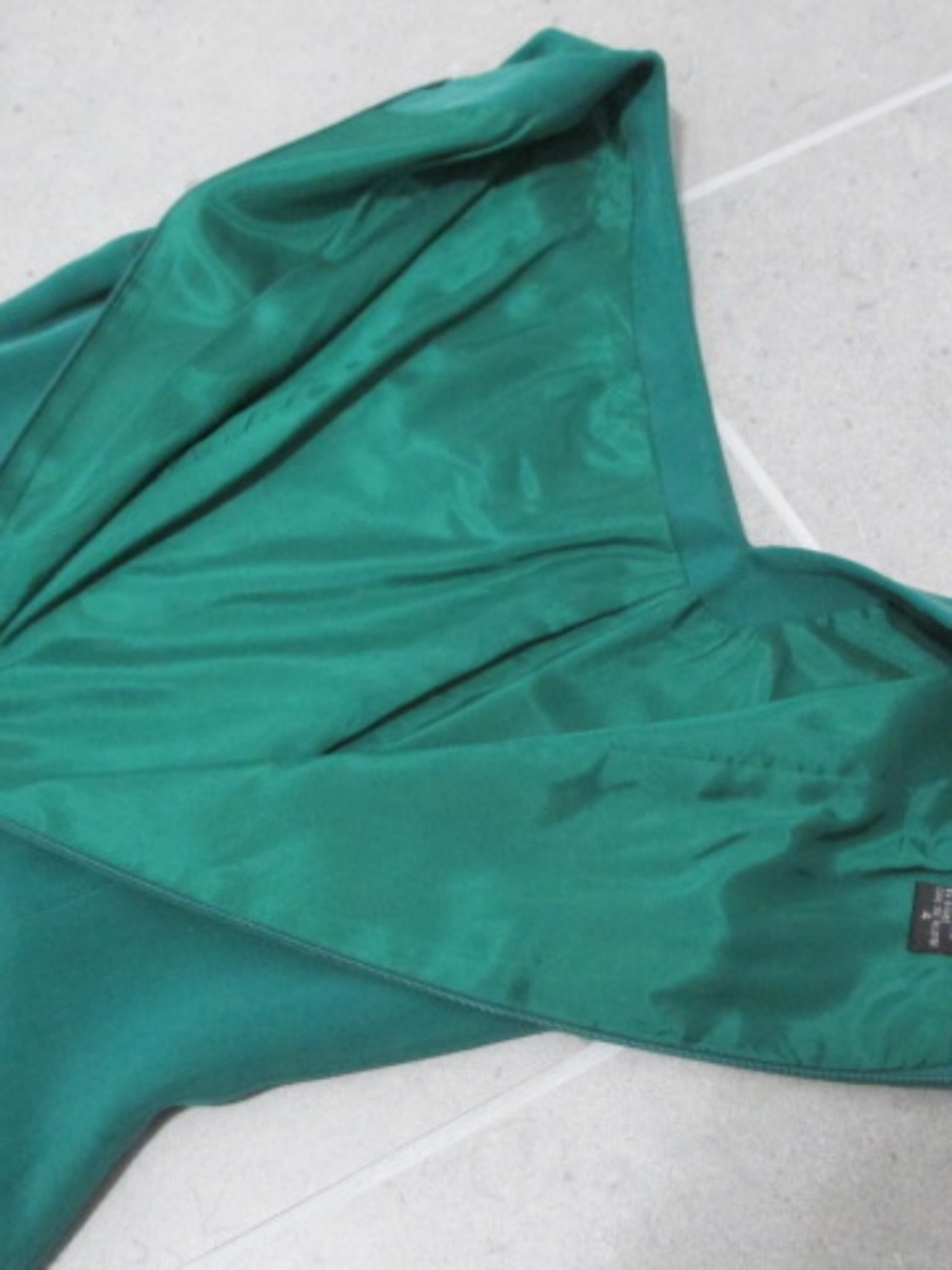 Patrick Collection NWOT Y2K Asymmetrical Teal Silk Dress, Size 4 - Picture 6 of 8